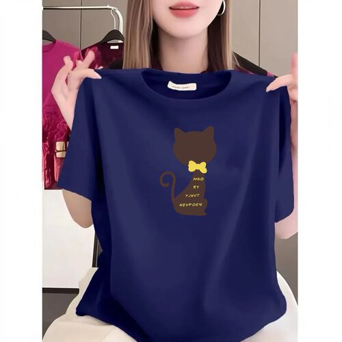 清仓捡漏中老年女装常规款猫咪图案爱心2026年春季商场同款T恤衫