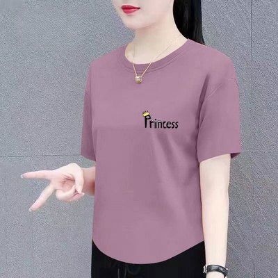 运动短袖t恤女夏季新款韩版百搭宽松大码女装遮肚外穿上衣体恤衫