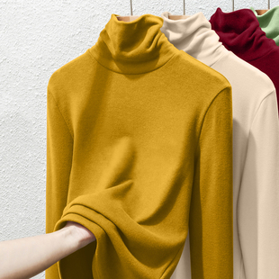 妈妈装中老年德绒高领打底衫女内搭加绒加厚大码保暖内衣长袖上衣