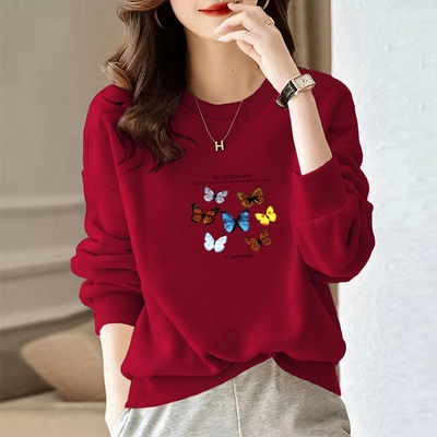 大码女士卫衣2025新款秋冬季中年妈妈时尚洋气大码上衣长袖外套潮