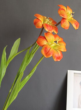 EVA仿真花开口笑郁金香水仙花北欧家居装饰手感花束客厅假花