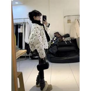 冬季新款韩系爱心立领加厚保暖羽绒棉服外套女款百搭减龄轻薄棉衣