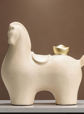 精选马上有钱摆件新中式客厅博y古架酒柜装饰品办公室摆设开业乔