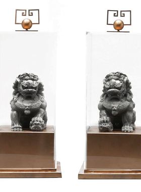 精选现代创意亚克力狮子摆设 新中式E摆件 样板间配饰客厅书房软