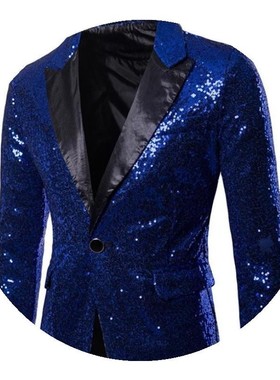 优选欧美演出礼服金亮片西装韩国西服夜店男装主持S司仪影楼外套