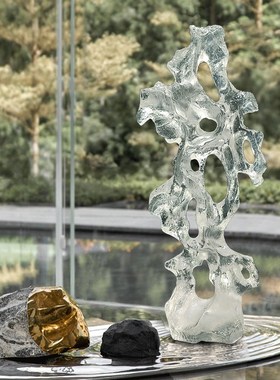 精选新中式高f端仿太湖石家居软装饰品摆件客厅入户玄关办公室艺