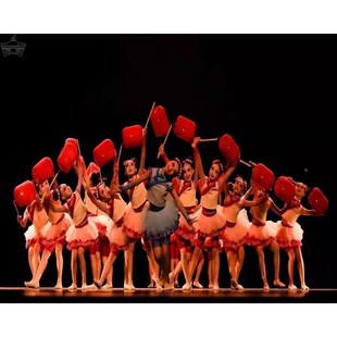 优选第十二届小荷风采灯火儿童演出服中国风N红灯笼女童蓬蓬纱裙