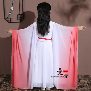 优选中国风e仙女汉服女大童古筝演出服超仙表演艺考走秀儿童古装