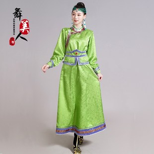 T生活装 优选蒙古族元 高端舞蹈演出服便装 日常女装 连衣裙长 素服装