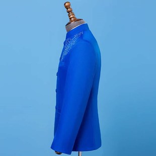 中国风学生艺考主持人K礼服演出服青年修身 中式 套 男士 优选中山装