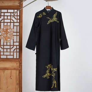 男演出服 传统刺绣长袍大褂民国风复古唐X装 优选长衫 立领相声服装
