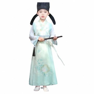 优选儿童古装 f男童汉服女童古代宋朝诗人公主秀才国学服古诗朗诵