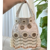 现货印度手工钉珠流苏手提束口福袋珠绣丝绒手拎包串珠圆圈手挽包