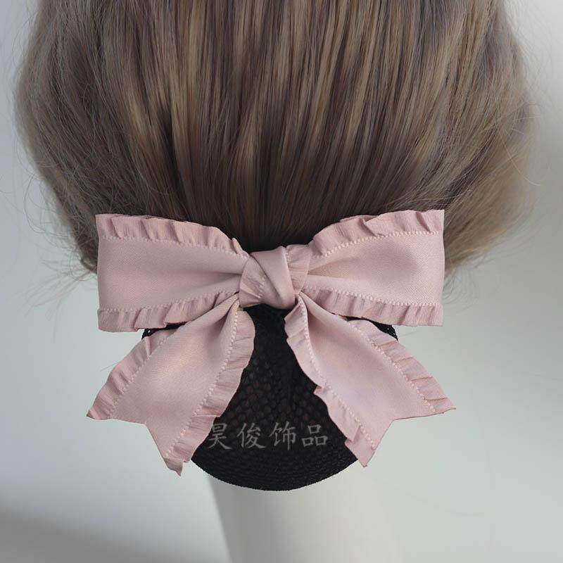 职业头花女护士发网蝴蝶结盘发网兜头饰网套酒店服务员上班头发夹