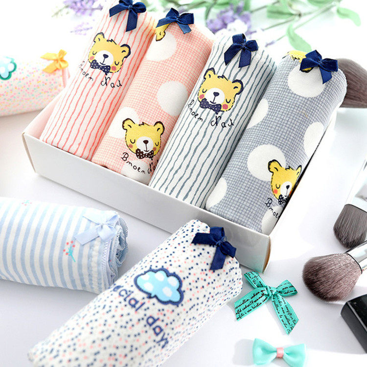 4条 内裤女纯棉档女士内裤全棉质面料低腰大码学生短裤卡通三角裤,女士内衣/男士内衣/家居服,女三角裤,淘宝优惠券,粉丝福利购,淘宝优惠卷