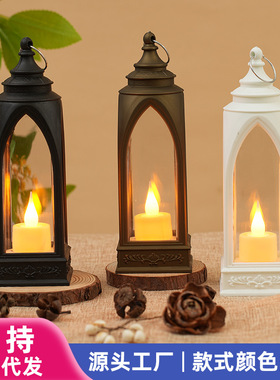 圣诞节装饰品复古迷你小马灯LED电子蜡烛灯家居装饰摆件礼品风灯