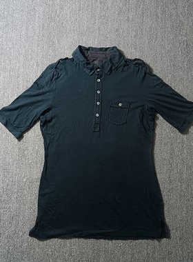 G啊痞纯棉洗水弹力POLO衫反领T恤女短袖尾货库存031602