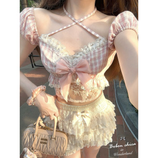 T2401 少女蝴蝶结全棉娃娃衫 莉摩Bobon21纯欲甜心 法式