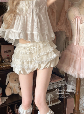 莉摩Bobon21风琴泡芙 古董doll感泡泡短裤灯笼裤B2415