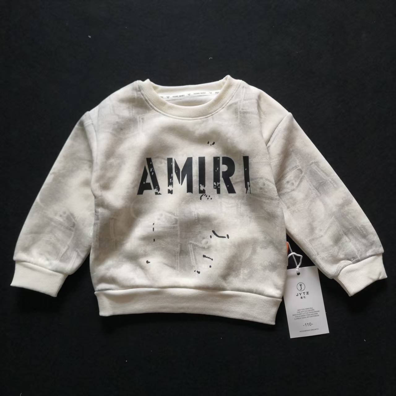 男童秋冬季圆领字母印花加绒卫衣宽松长袖上衣潮一体绒套头衫230