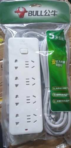 公牛8插位5米插排插线板GN403新国标2500W10A大间距