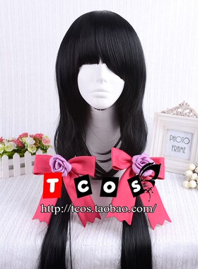 约会大作战 狂三cos假发 黑色1米长直发 时崎狂三cosplay假发