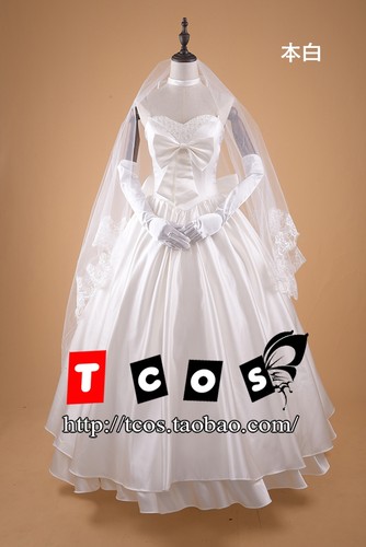 saber十周年礼服花嫁婚纱cos