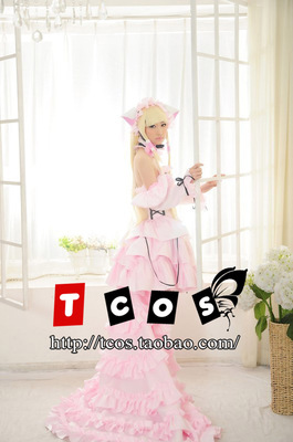 TCOS 人形电脑天使心 小叽cos服 粉色礼服 动漫cosplay服装女