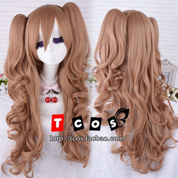 TCOS 日系甜美洛丽塔假发双马尾卷发LOLITA浅棕色cosplay假发