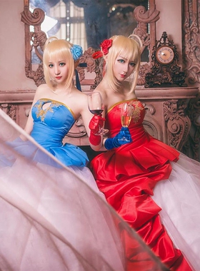 Fate 阿尔托莉雅 吾王saber cos服 十周年礼服 尼禄cosplay服装