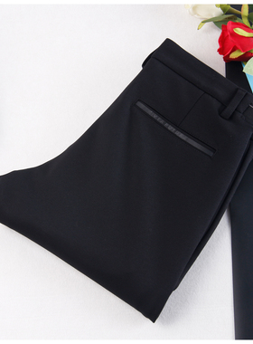 HL28267海系列加绒男款休闲长裤修身小脚裤纯色黑色弹力中腰秋冬