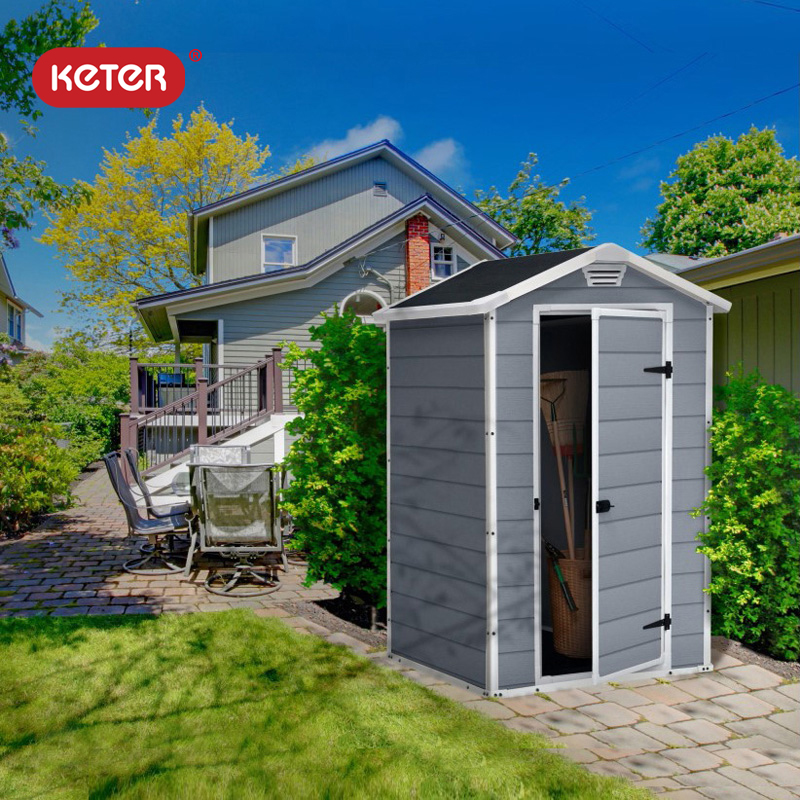 KETER MANOR 4X3户外塑料收纳储物屋家居小型庭院工具间防水防晒