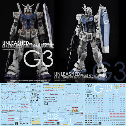 现货 炎 GHOST版 PGU 元祖 G3 2.0 PG 1/60 高达 模型 荧光水贴