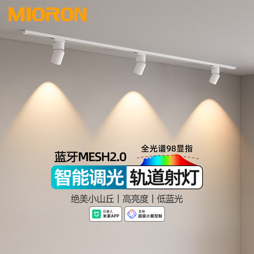 智能小山丘轨道射灯led明装导轨客厅背景墙服装商用已接入米家App