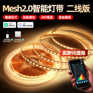 二线智能调光24v灯带三色变光低压led高显指双色温已接入米家App