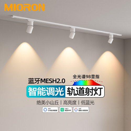 智能小山丘轨道射灯led明装导轨客厅背景墙服装商用已接入米家App