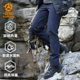 软壳冲锋裤 滑雪登山裤 男加绒加厚防风防水男士 春秋御寒战术抓绒裤