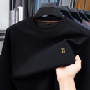 内搭轻奢长袖 加绒加厚卫衣中青年圆领休闲打底衫 T恤 男士 2025冬季