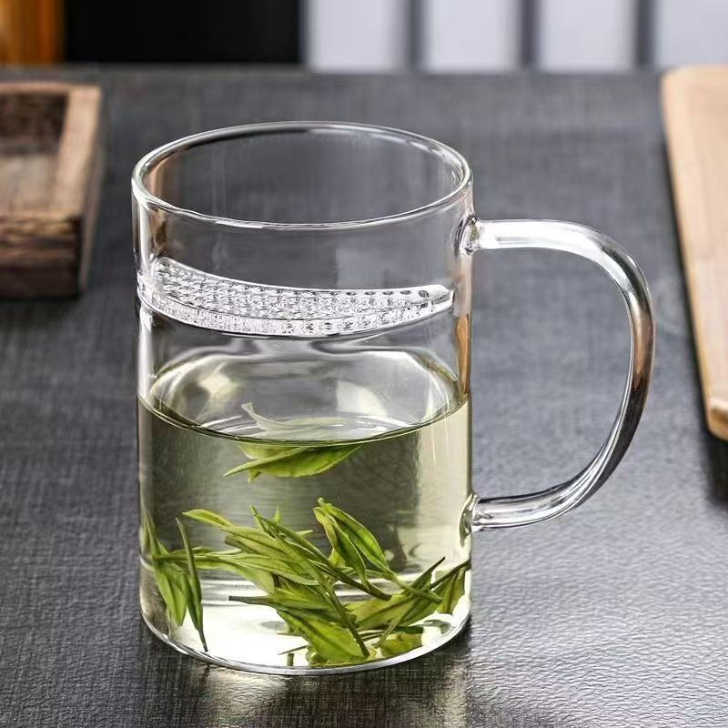 耐热加厚过滤一体家用玻璃茶杯