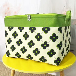 大容量加厚帆布防潮收纳箱双拉链带盖钢圈衣服被子收纳袋搬家储物