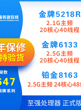 intel Xeon 金牌6133 5218R Platinum铂金 8163CPU 正式版现货