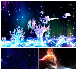 歌曲《雨蝶》配乐成品led动态背景视频素材 唯美粒子光效彩蝶飞舞