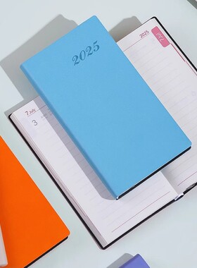 2026年日程本皮面小48K随身便携式a6每日一页计划口袋记事日历本