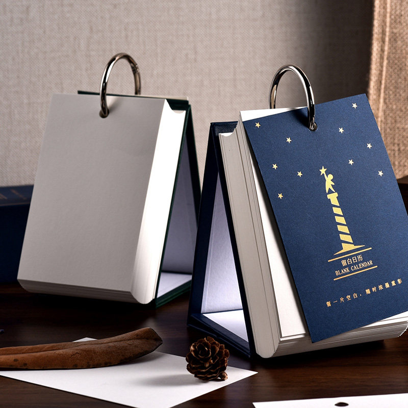 空白台历日历2025年桌面摆件活页备忘便签留言打卡留白竖翻记事本,文具电教/文化用品/商务用品,台历,淘宝优惠券,粉丝福利购,淘宝优惠卷