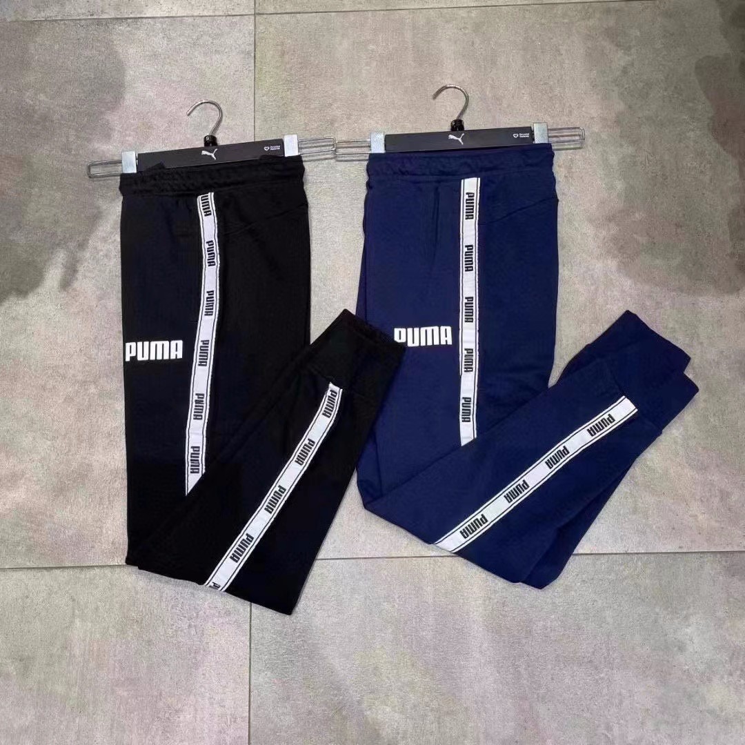 PUMA彪马男女毛圈长裤经典串标休闲收口运动裤卫裤848719