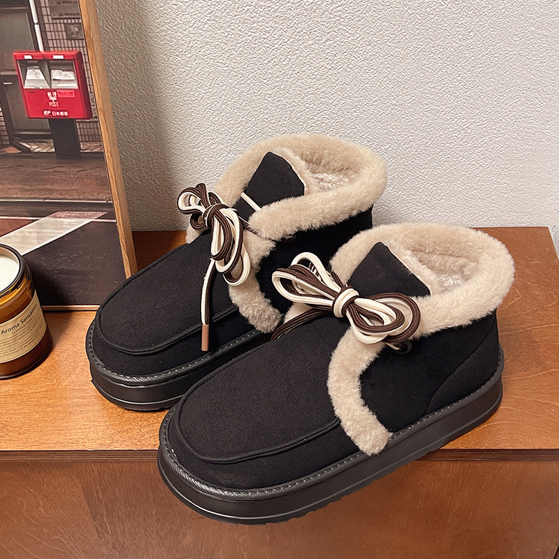 雪地靴女冬季时尚百搭短靴松糕厚底EVA防滑加厚保暖雪地毛毛棉鞋