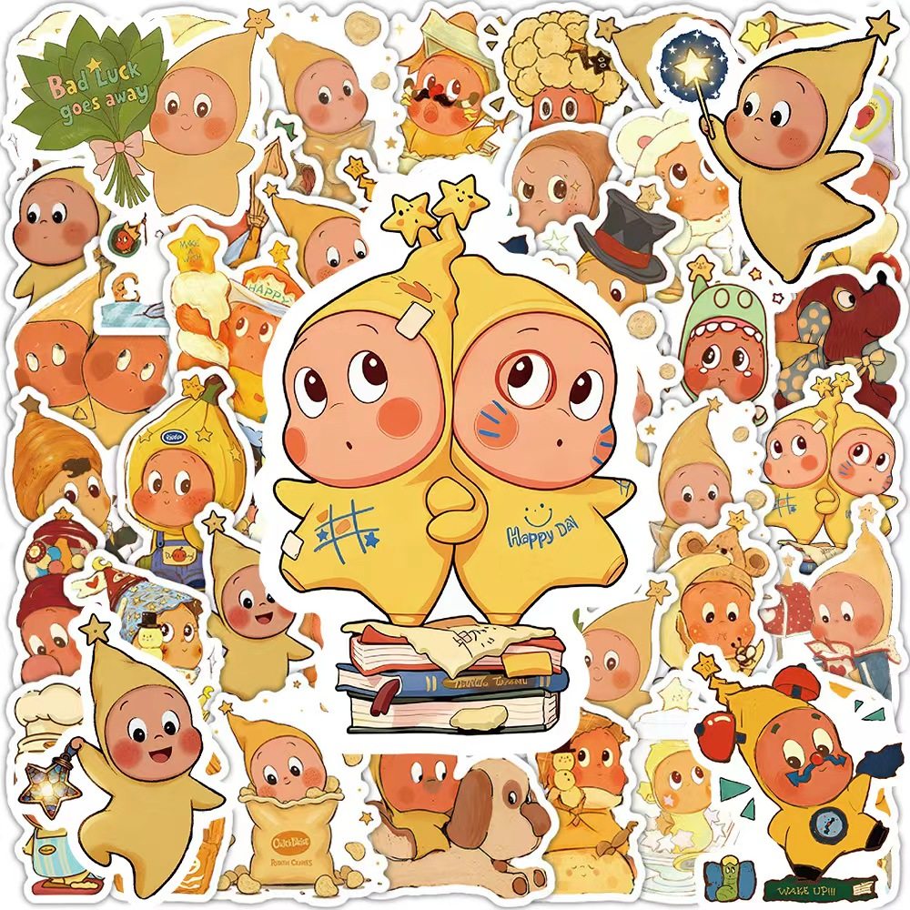 【PVC防水不留胶】50张星星人贴纸汽车圣诞美甲手机壳后背贴立体浮雕背景装饰新年行李箱大号电动车海报,文具电教/文化用品/商务用品,贴纸/立体贴纸,淘宝优惠券,粉丝福利购,淘宝优惠卷