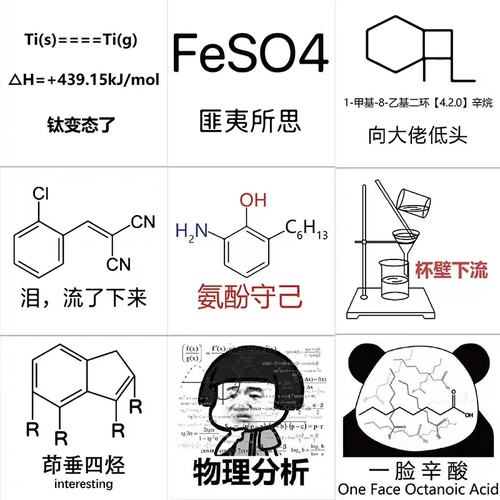 物理化学表情包贴纸搞笑贴纸