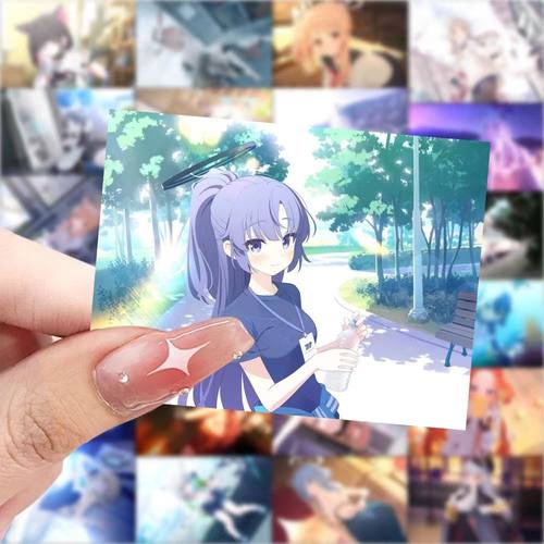 180张蔚蓝档案贴纸碧蓝档案表情包周边卡片日本漫画小鸟游星野二次元女生卡通动漫人物贴画防水记忆大厅镭射