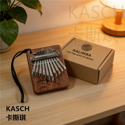 10音拇指琴迷你卡林巴拇指弹奏初学者便携乐器木质琴体手指琴便携